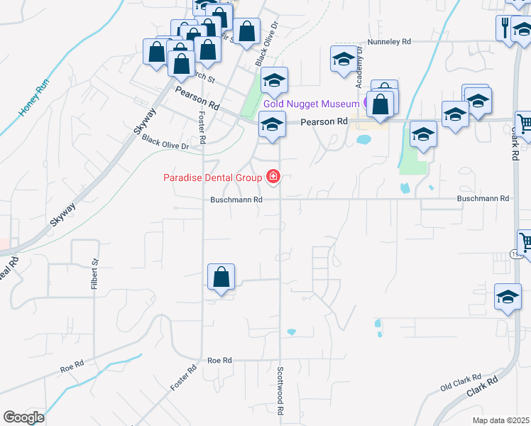 map of restaurants, bars, coffee shops, grocery stores, and more near 731 North Cloud Drive in Paradise