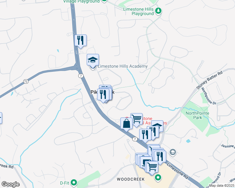 map of restaurants, bars, coffee shops, grocery stores, and more near 1605 Braken Avenue in Wilmington