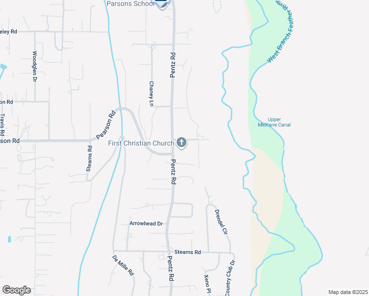 map of restaurants, bars, coffee shops, grocery stores, and more near 1906 Feather River Place in Paradise