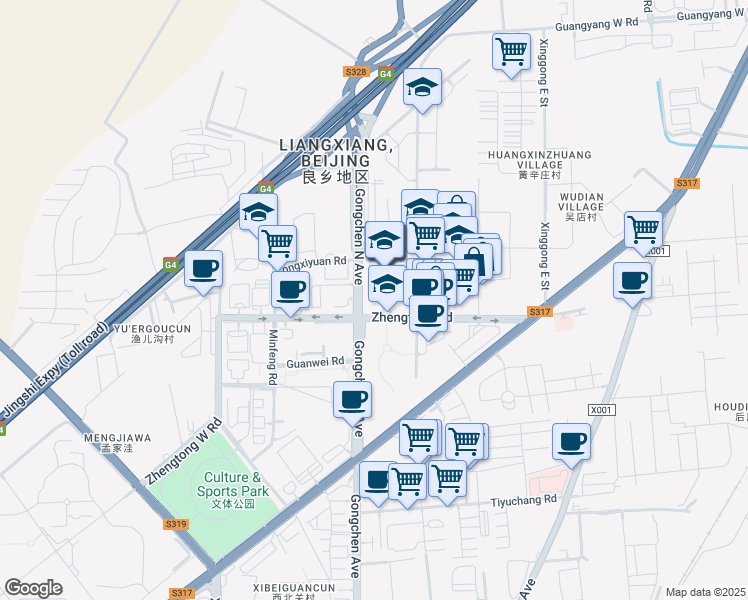 map of restaurants, bars, coffee shops, grocery stores, and more near in 