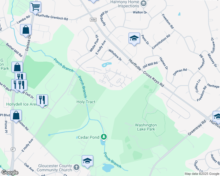map of restaurants, bars, coffee shops, grocery stores, and more near 611 Hartland Court in Washington Township