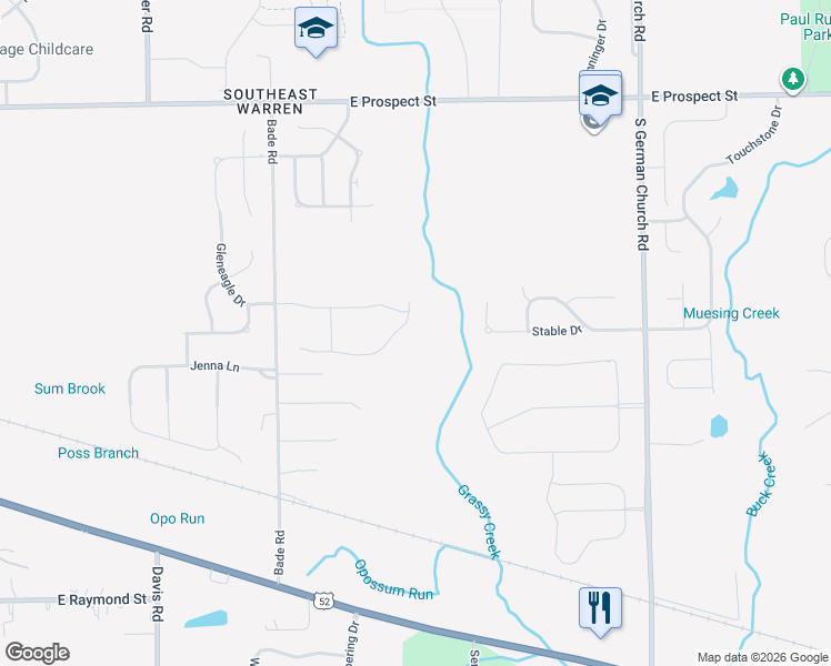 map of restaurants, bars, coffee shops, grocery stores, and more near 10501 Fallen Oak Drive in Indianapolis