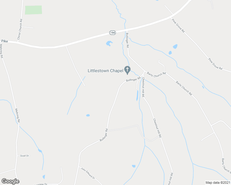 map of restaurants, bars, coffee shops, grocery stores, and more near 1076 Bollinger Road in Littlestown