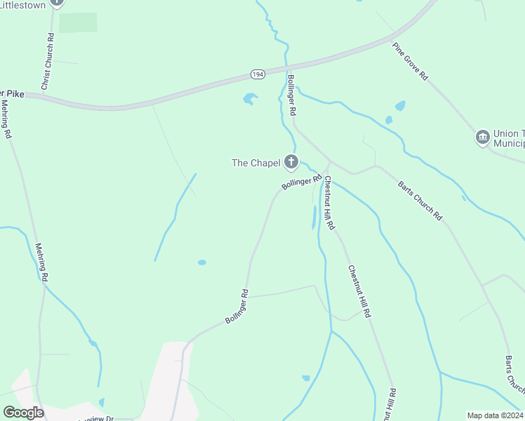 map of restaurants, bars, coffee shops, grocery stores, and more near 1076 Bollinger Road in Littlestown