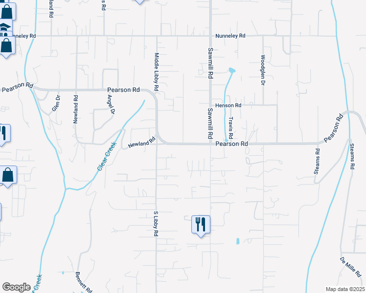 map of restaurants, bars, coffee shops, grocery stores, and more near 1146 Pearson Road in Paradise