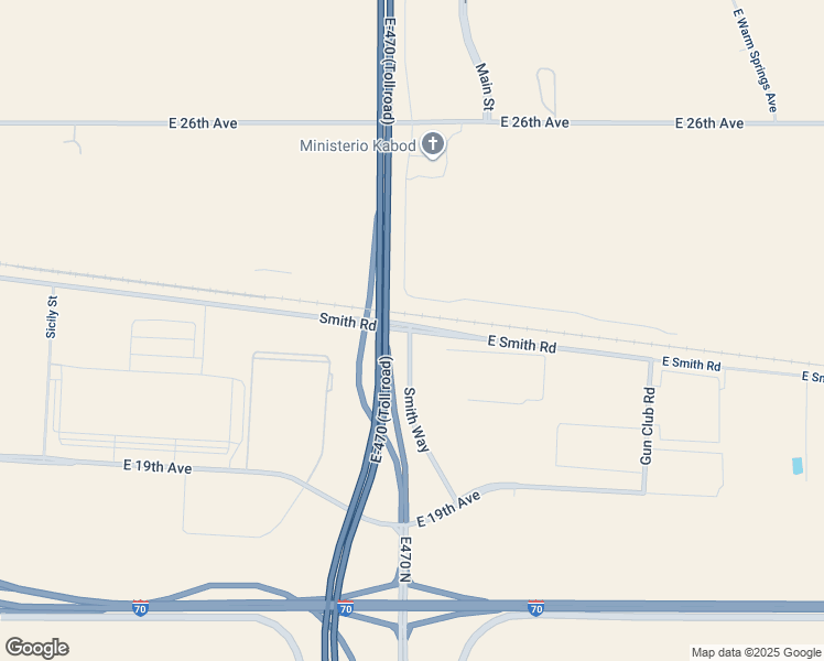 map of restaurants, bars, coffee shops, grocery stores, and more near 23400 East Smith Road in Aurora