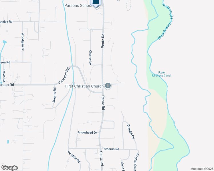map of restaurants, bars, coffee shops, grocery stores, and more near 1906 Feather River Place in Paradise