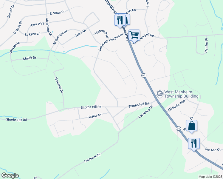 map of restaurants, bars, coffee shops, grocery stores, and more near 2204 Reservoir Heights Drive in Hanover
