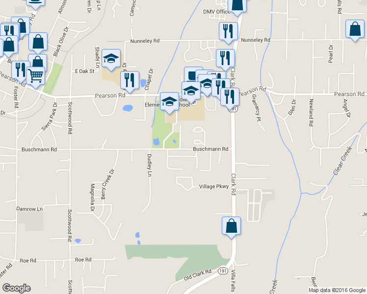 map of restaurants, bars, coffee shops, grocery stores, and more near 975 Buschmann Road in Paradise