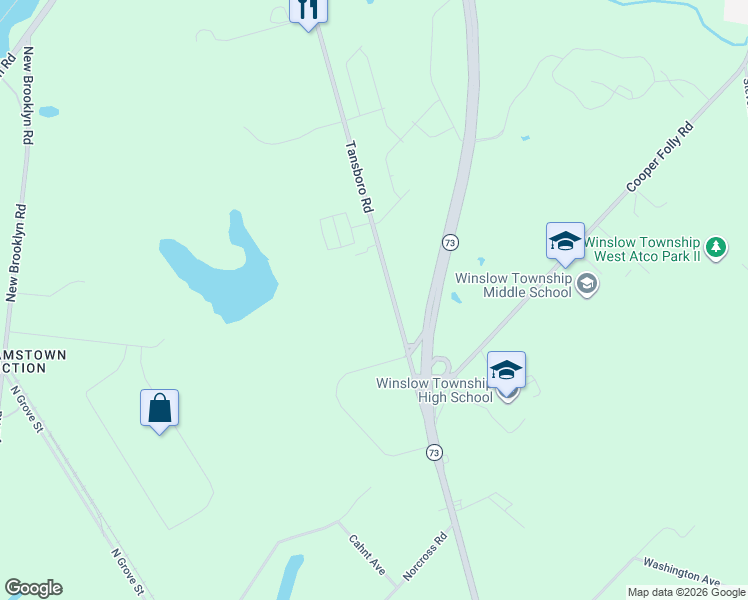 map of restaurants, bars, coffee shops, grocery stores, and more near 313 Tansboro Road in Berlin