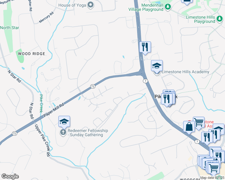 map of restaurants, bars, coffee shops, grocery stores, and more near 806 Arbern Place in Newark
