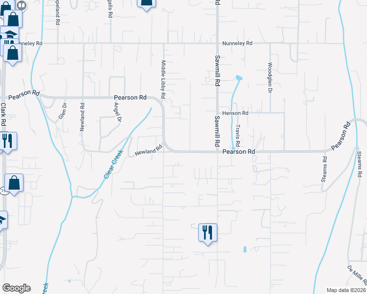 map of restaurants, bars, coffee shops, grocery stores, and more near 1146 Pearson Road in Paradise