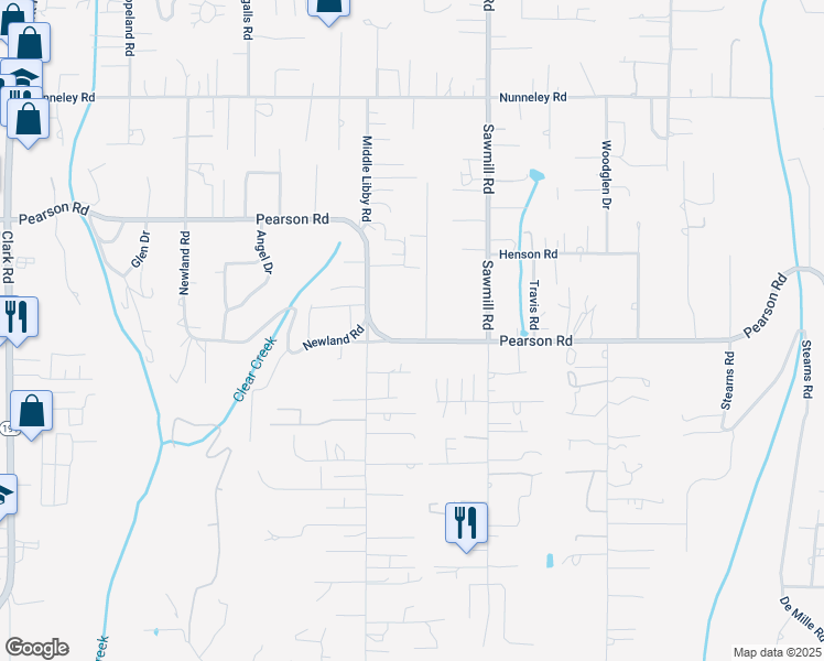 map of restaurants, bars, coffee shops, grocery stores, and more near 2 Pearson Road in Paradise