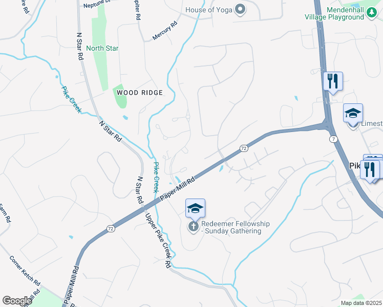map of restaurants, bars, coffee shops, grocery stores, and more near 5 Whitehaven Court in Newark