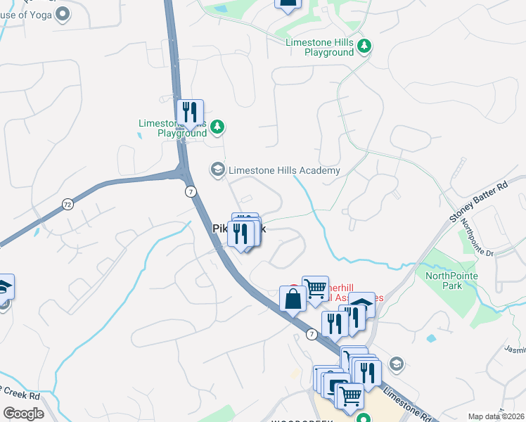 map of restaurants, bars, coffee shops, grocery stores, and more near 1605 Braken Avenue in Wilmington
