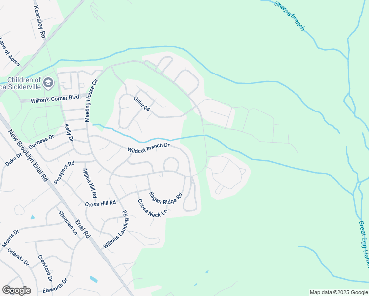 map of restaurants, bars, coffee shops, grocery stores, and more near 16 Wildcat Branch Drive in Sicklerville