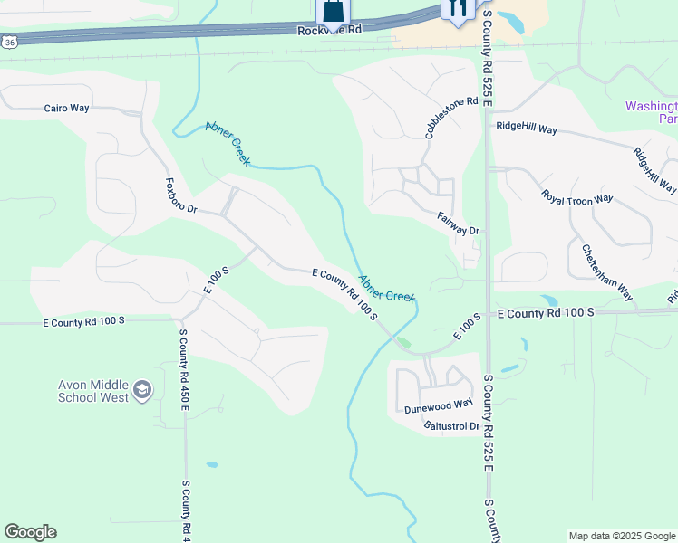 map of restaurants, bars, coffee shops, grocery stores, and more near 4870 East County Road 100 South in Avon