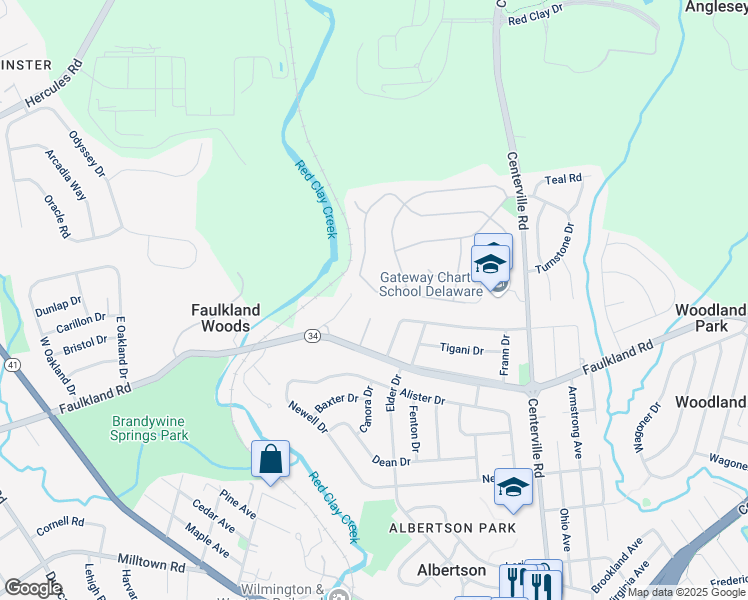 map of restaurants, bars, coffee shops, grocery stores, and more near 2739 Skylark Road in Wilmington