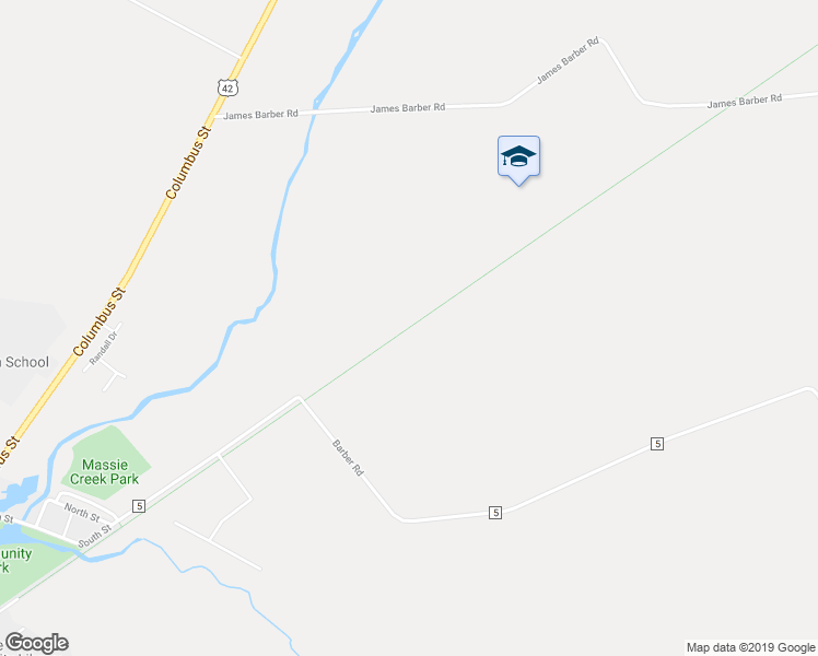 map of restaurants, bars, coffee shops, grocery stores, and more near Prairie Grass Trail in Cedarville