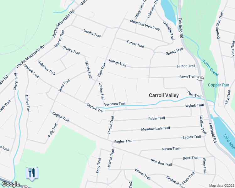 map of restaurants, bars, coffee shops, grocery stores, and more near 8 Alice Trail in Fairfield
