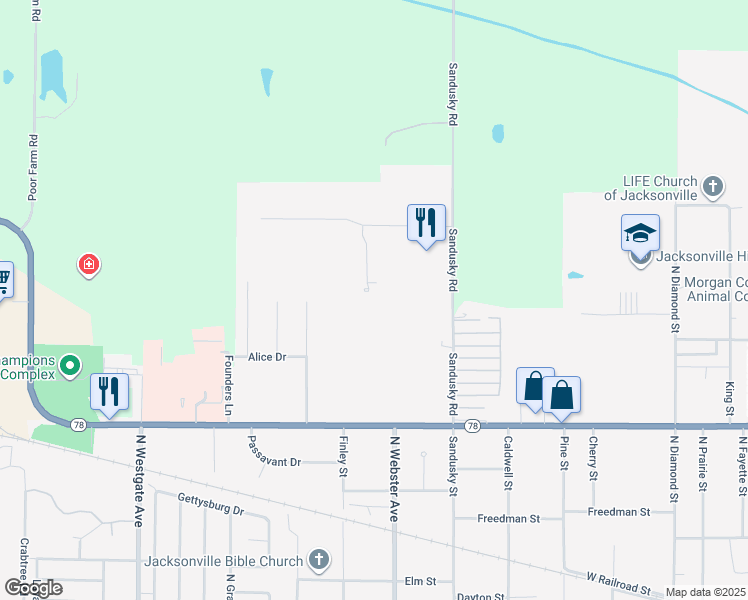 map of restaurants, bars, coffee shops, grocery stores, and more near 2-10 Laura Place in Jacksonville