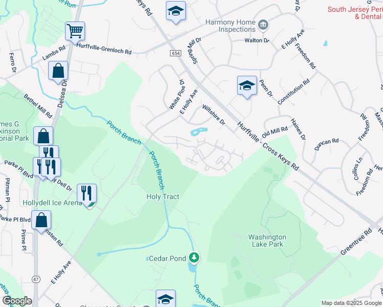 map of restaurants, bars, coffee shops, grocery stores, and more near 143 Covered Bridge Court in Washington Township