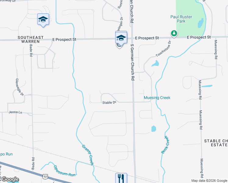 map of restaurants, bars, coffee shops, grocery stores, and more near 10814 Harness Way in Indianapolis
