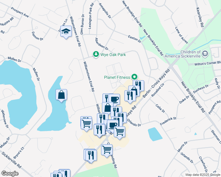 map of restaurants, bars, coffee shops, grocery stores, and more near 286 Freedom Way in Gloucester Township