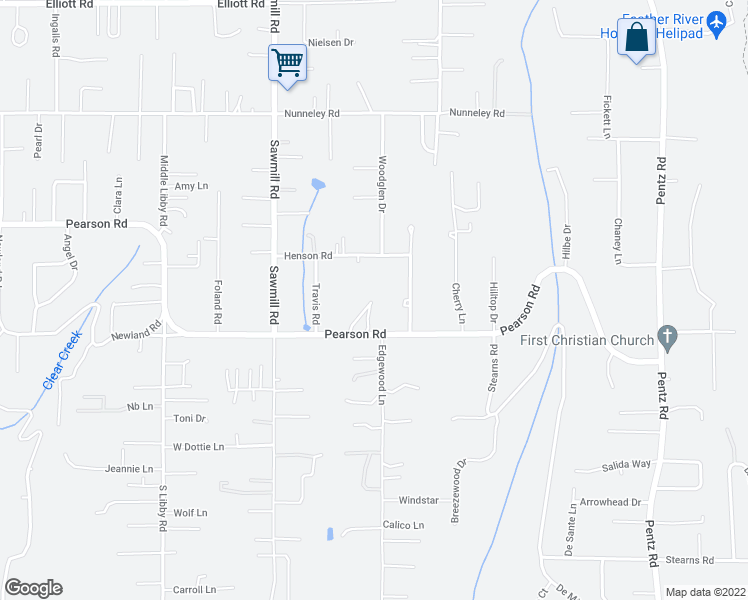 map of restaurants, bars, coffee shops, grocery stores, and more near 5579 Butte View Terrace in Paradise