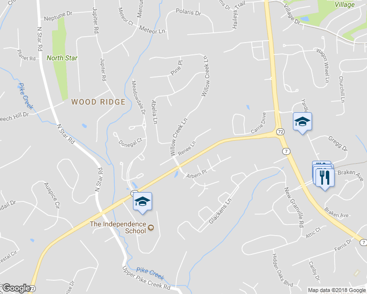 map of restaurants, bars, coffee shops, grocery stores, and more near 17 Renee Lane in Newark