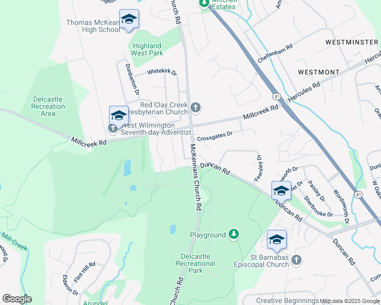 map of restaurants, bars, coffee shops, grocery stores, and more near 3115 Duncan Road in Wilmington