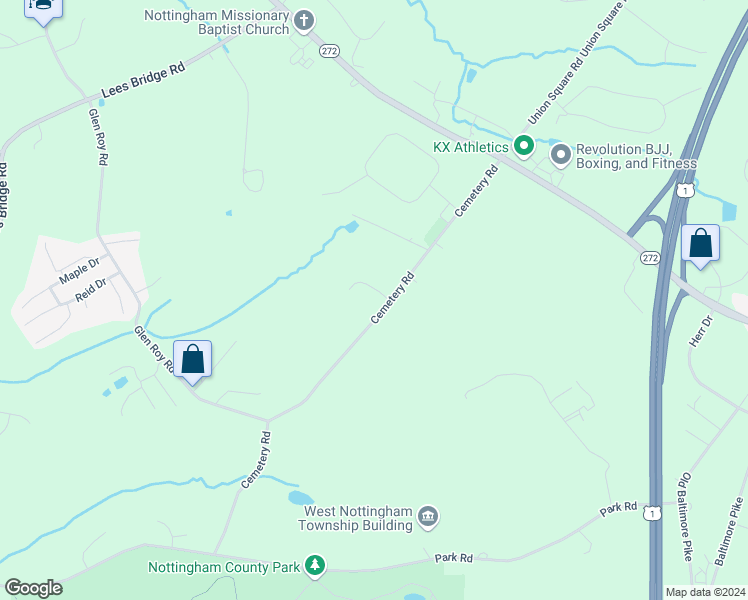 map of restaurants, bars, coffee shops, grocery stores, and more near 166 Cemetery Road in Nottingham