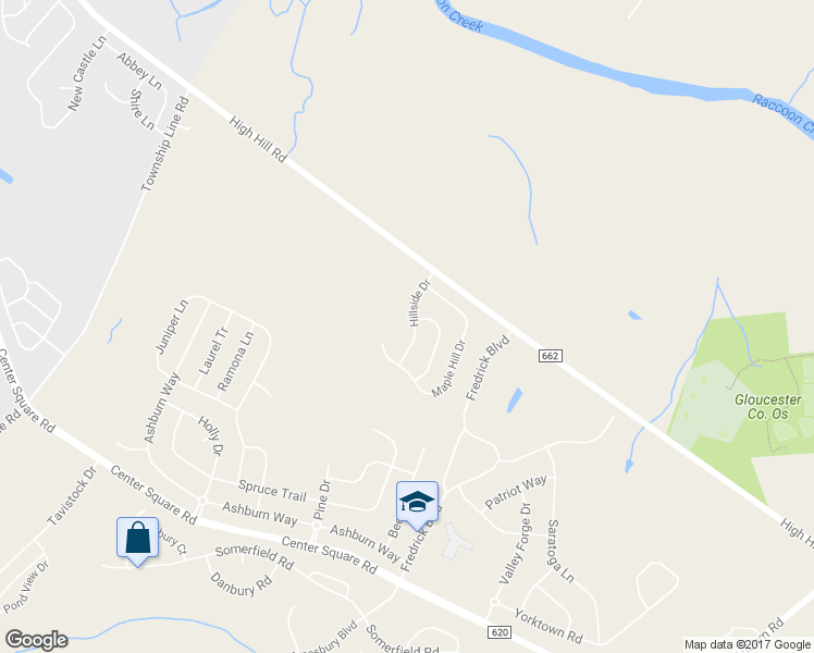 map of restaurants, bars, coffee shops, grocery stores, and more near 25 Hillside Drive in Swedesboro