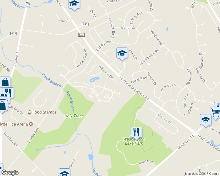 map of restaurants, bars, coffee shops, grocery stores, and more near 323 Whittier Court in Washington Township