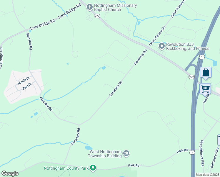 map of restaurants, bars, coffee shops, grocery stores, and more near 166 Cemetery Road in Nottingham