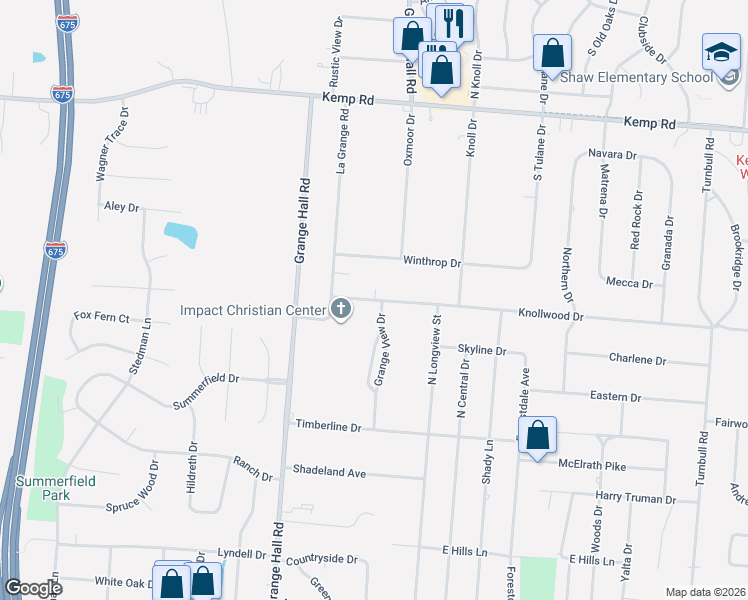 map of restaurants, bars, coffee shops, grocery stores, and more near 3910 Knollwood Drive in Beavercreek