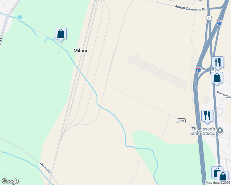 map of restaurants, bars, coffee shops, grocery stores, and more near 642 Milnor Road in Greencastle