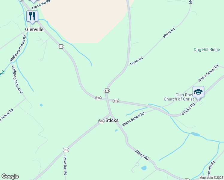 map of restaurants, bars, coffee shops, grocery stores, and more near 3955 Jefferson Road in Glen Rock