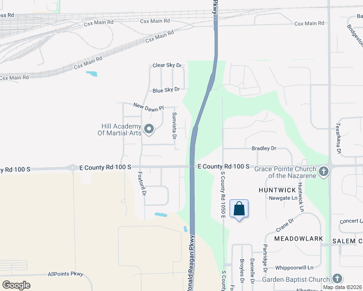 map of restaurants, bars, coffee shops, grocery stores, and more near 10296 Sunvista Drive in Avon