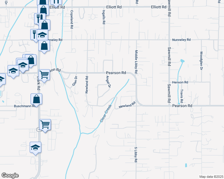 map of restaurants, bars, coffee shops, grocery stores, and more near 5576 Angel Drive in Paradise