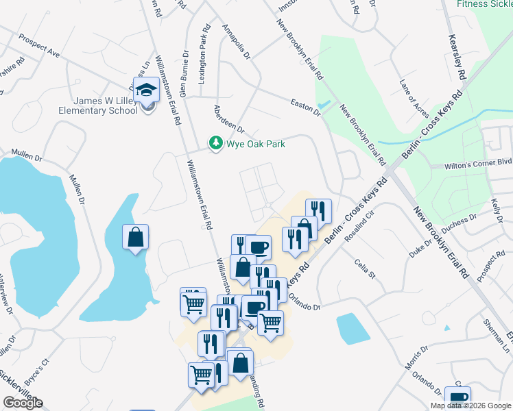 map of restaurants, bars, coffee shops, grocery stores, and more near in Gloucester Township
