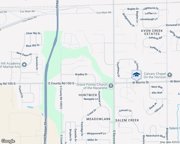 map of restaurants, bars, coffee shops, grocery stores, and more near 10777 Bradley Drive in Indianapolis