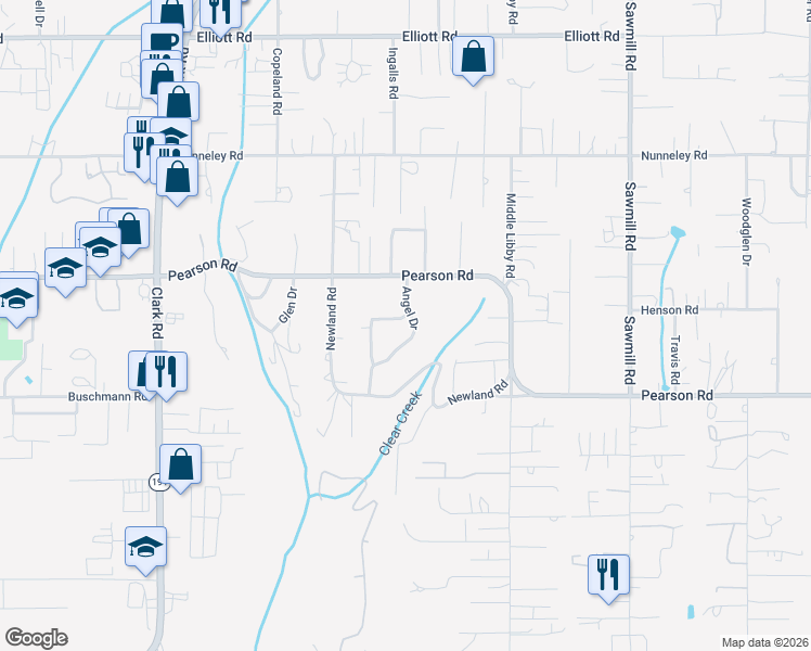 map of restaurants, bars, coffee shops, grocery stores, and more near 5578 Heavenly Place in Paradise