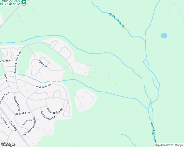 map of restaurants, bars, coffee shops, grocery stores, and more near 10 Box Turtle Lane in Sicklerville
