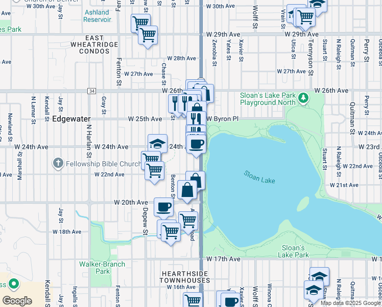 map of restaurants, bars, coffee shops, grocery stores, and more near in 