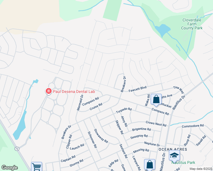 map of restaurants, bars, coffee shops, grocery stores, and more near 2 Half-Hitch Road in Barnegat Township