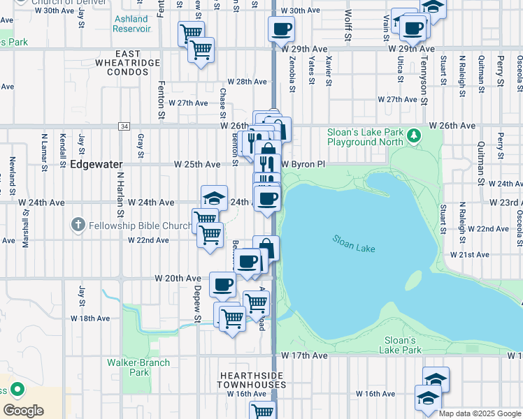 map of restaurants, bars, coffee shops, grocery stores, and more near in 
