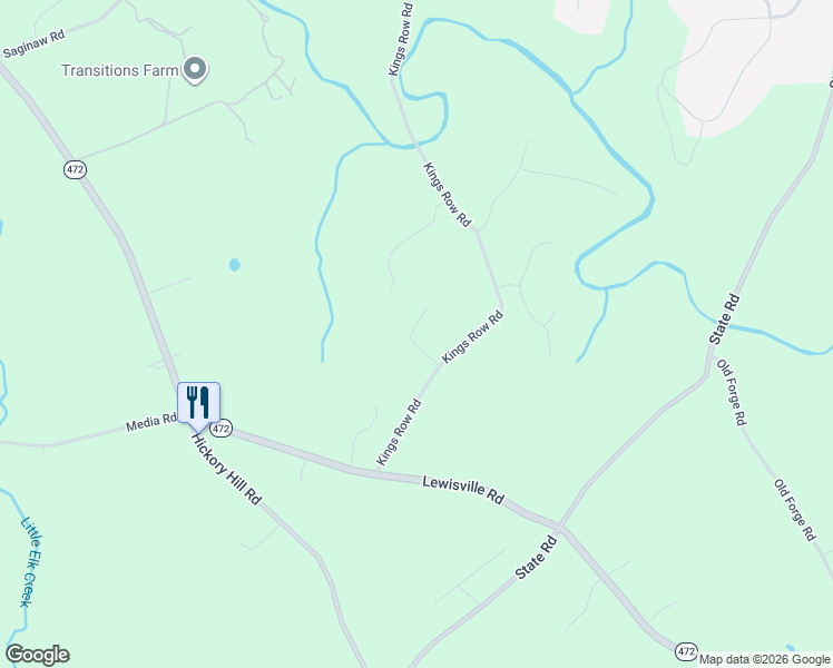 map of restaurants, bars, coffee shops, grocery stores, and more near 631 King Row Road in Oxford