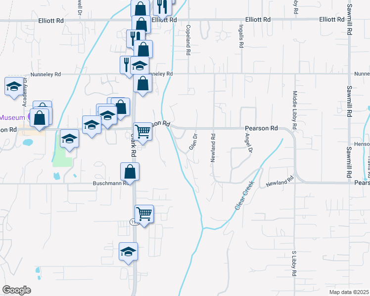 map of restaurants, bars, coffee shops, grocery stores, and more near 5612 Glen Park Lane in Paradise