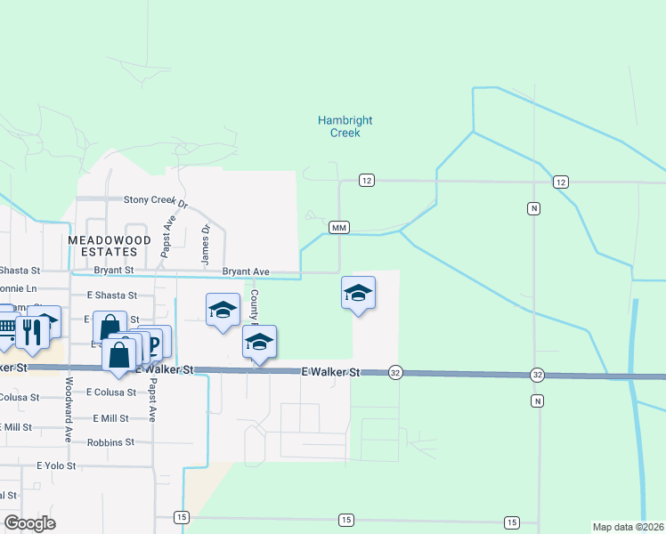 map of restaurants, bars, coffee shops, grocery stores, and more near 4465 County Road MM in Orland